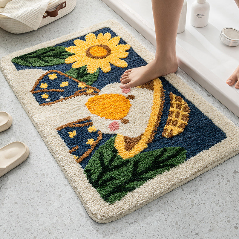 Home toilet floor mat bathroom Absorbent Non-slip Mat bedroom Toilet Doormat bathroom Bathroom Carpet Bathroom-Taobao