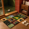 Soft absorbent bathroom floor mat for home toilet