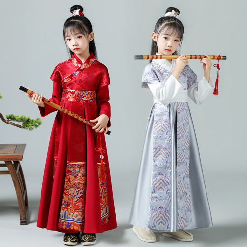 Children chinese hanfu prince robes for boy Tang costumes for boy ang girl ancient Hanfu swordsman suit long sleeve dress for kids