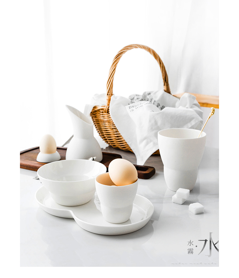 The content water mist with ceramic tableware set tableware tableware creative move porridge breakfast bowl home plate
