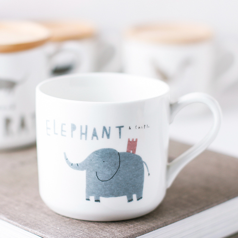 The content and lovely cartoon animals of ceramic keller cup contracted picking cups of coffee cup milk cup cup for breakfast