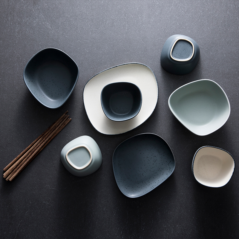 The content ceramic dishes suit household tableware suit dishes chopsticks combination web celebrity tableware ins suit