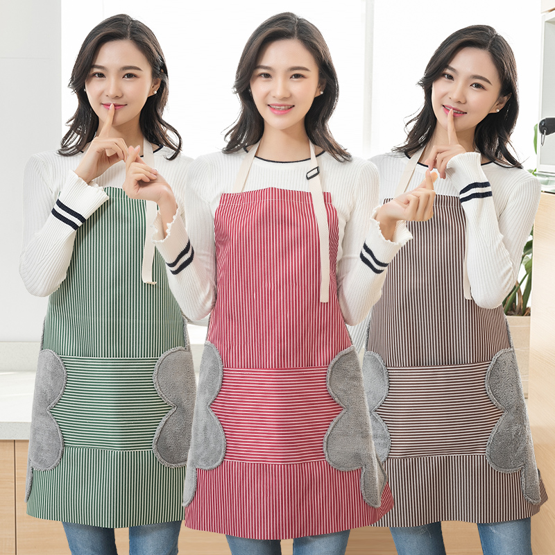 A number of suitable apron women fashion home kitchen waterproof and oil-proof cute Japanese and Korean version of adult cooking cover-up couple