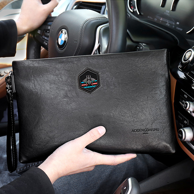 Handbags Men's Hands With Men's Bag Soft Leather Business New Tide Large Capacity Fashion Handbag Handbag Hand Grip Wallet Clips