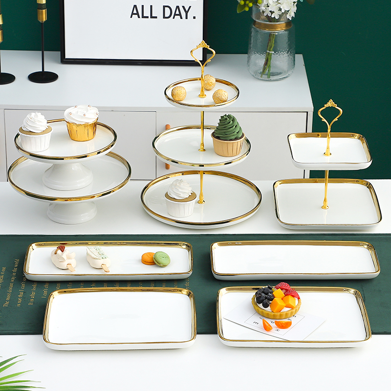 Dessert Table Display Stand Decoration Set Wedding Birthday Engagement Cake Snack Stand Tea Break Cold Dinner Plate Display