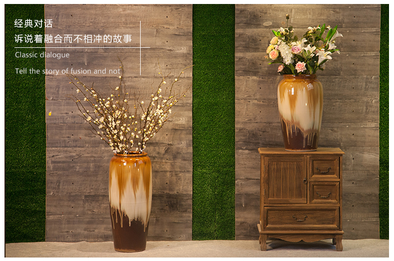 Restaurant floor of sitting room villa large vase study flower vases, flower implement ceramic decorations hotel furnishing articles