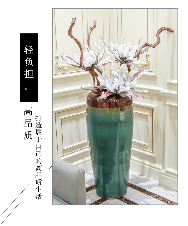 Jingdezhen ceramic large vases, new Chinese style hotel sitting room simulation flower flower arranging furnishing articles club villa decoration decoration