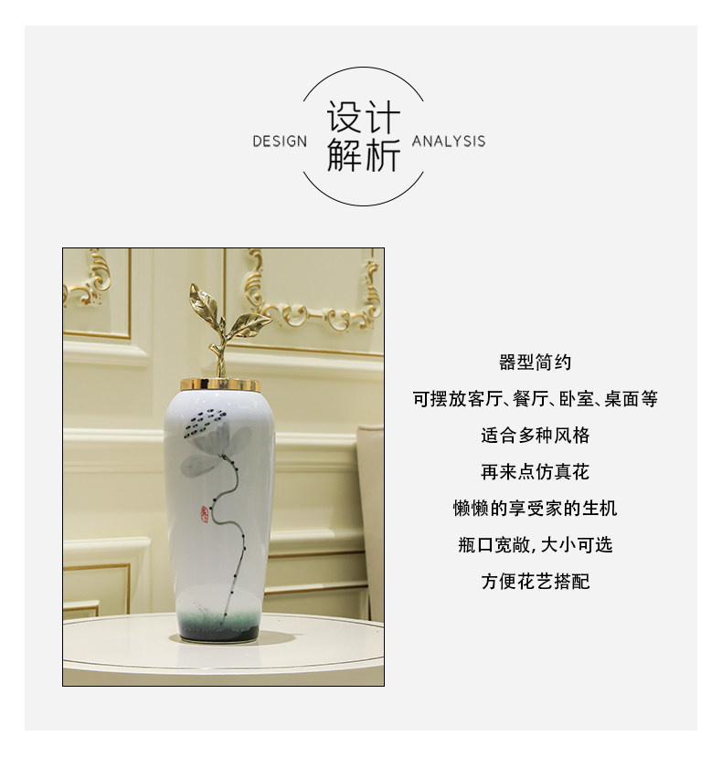 New Chinese style ceramic vase simulation TV ark adornment flowers the sitting room porch decoration table flower flower implement furnishing articles