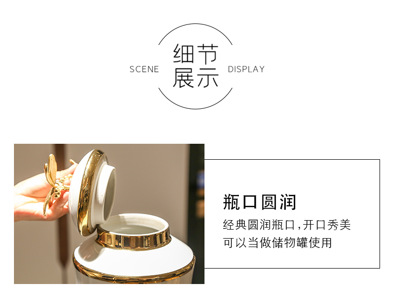 Jingdezhen dining - room of Europe type ceramic vase sitting room porch decoration light field between example excessive wind mesa furnishing articles