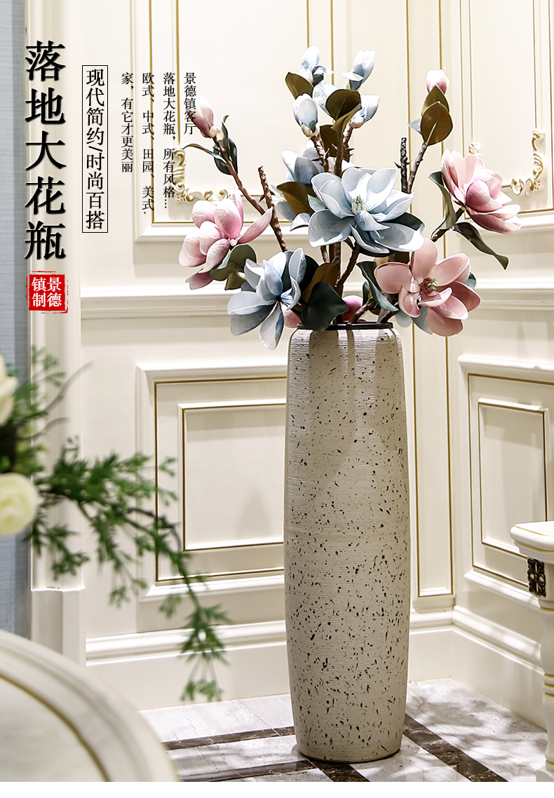 I and contracted dry flower arranging flowers decorate the place to live in the sitting room ground ceramic large vase European creative floral outraged