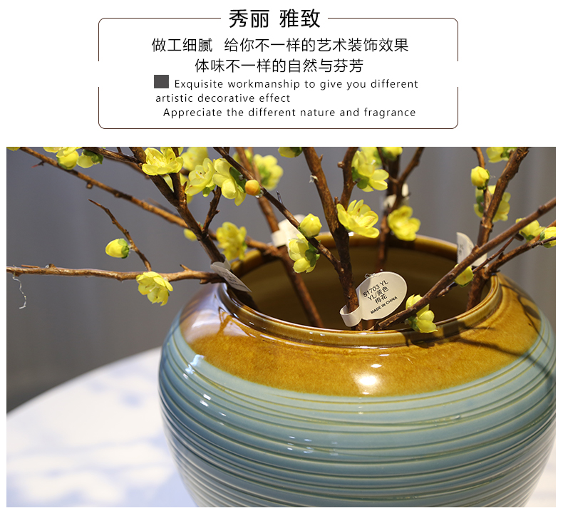 Jingdezhen ceramic new Chinese style table vases, table, TV ark, decoration flower implement TV ark, porch decoration flower receptacle