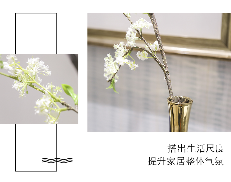 Light key-2 luxury ceramic vase mesa place I and contracted sitting room adornment Nordic table creative flower vase