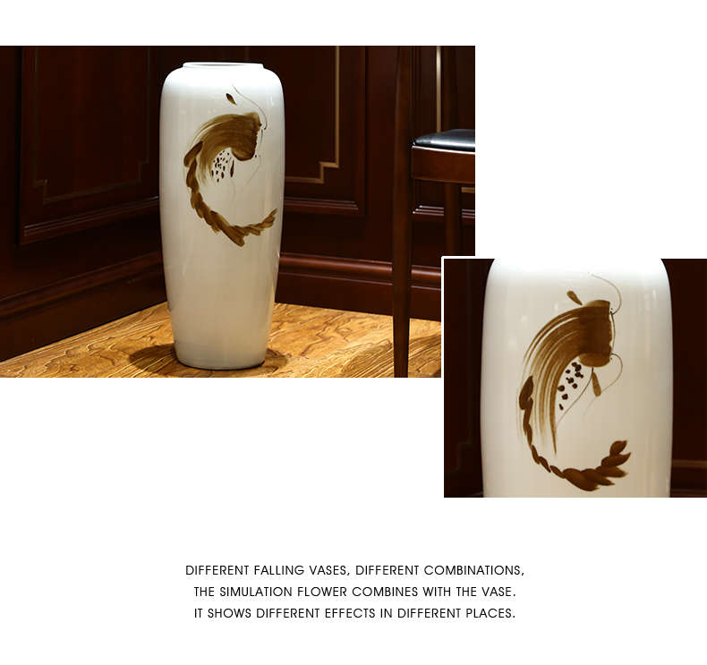 Jingdezhen ceramic simulation of large vase dried flowers of dry flower decoration in the sitting room porch decoration of the new Chinese style furnishing articles
