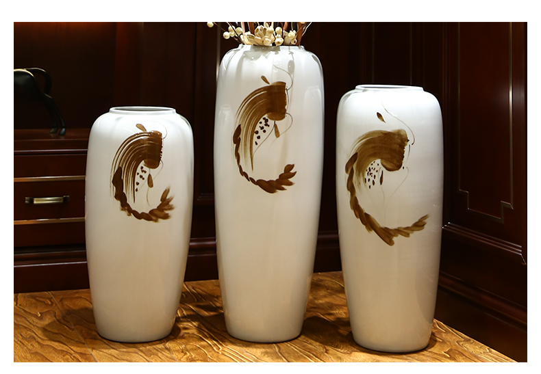 Jingdezhen ceramic simulation of large vase dried flowers of dry flower decoration in the sitting room porch decoration of the new Chinese style furnishing articles