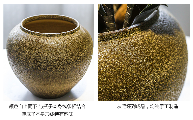 Jingdezhen coarse pottery mesa of the sitting room decorate vases, flower, flower implement simulation flower restoring ancient ways suit furnishing articles ceramic decoration