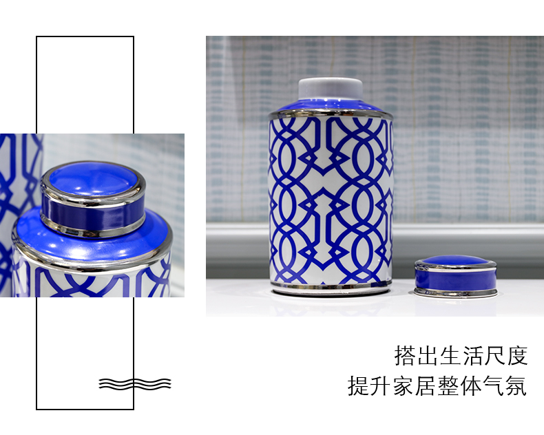 New Chinese style the general pot of furnishing articles light European - style key-2 luxury ceramic piggy bank vase decoration of TV ark, wine table flower receptacle