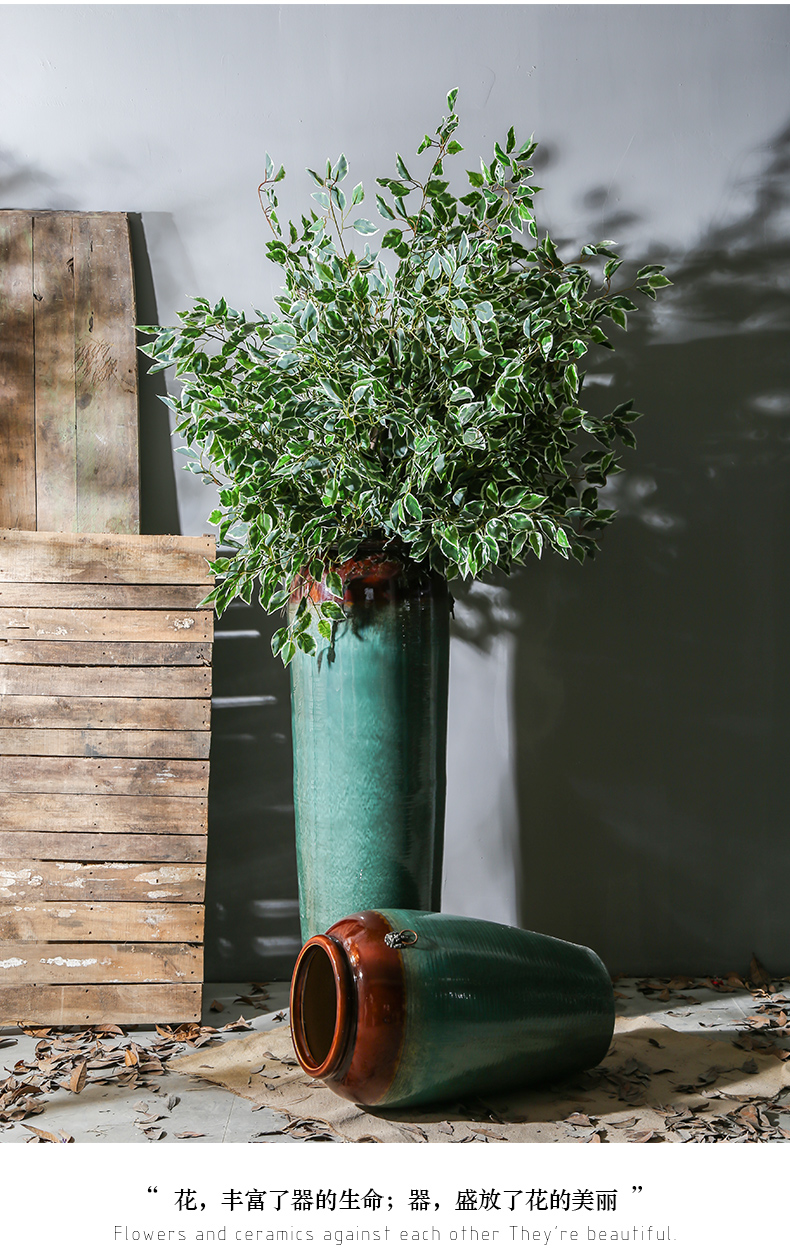 Jingdezhen ceramic simulation flowers furnishing articles club hotel in the sitting room of large vase flower of new Chinese style decoration