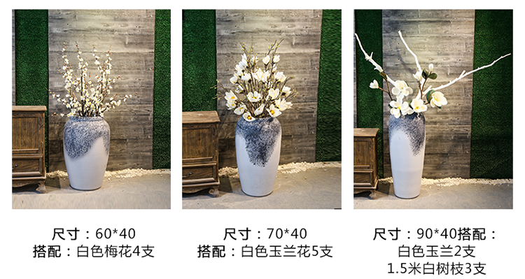 Jingdezhen coarse clay ceramic pottery vases, flower arranging is restoring ancient ways ceramic home sitting room decoration decoration floor furnishing articles