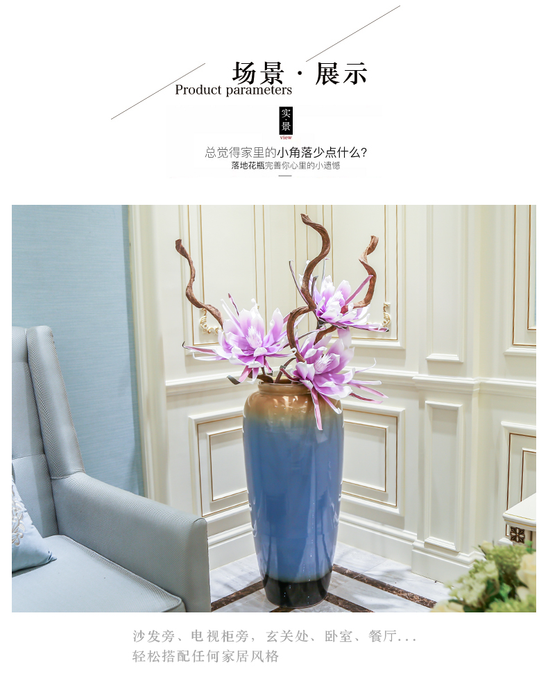 Jingdezhen ceramic vase of large sitting room villa flower arranging dried flower adornment furnishing articles I and contracted flower arranging flowers