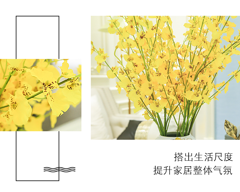 New Chinese style ceramic vase furnishing articles dried flowers flower arrangement desktop simulation flowers sitting room adornment table light European - style key-2 luxury wind