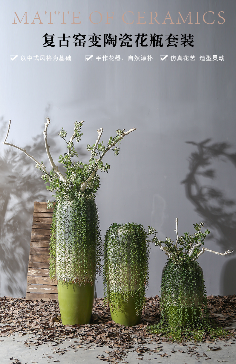 Jingdezhen ceramic restoring ancient ways furnishing articles of large vase household adornment I and contracted sitting room simulation flower art flower arranging