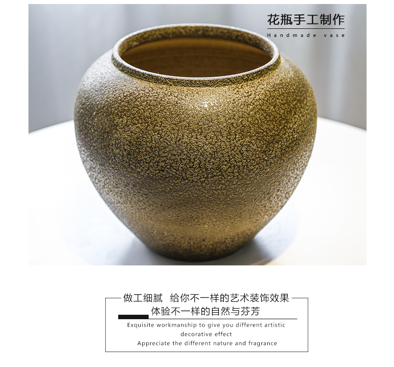 Jingdezhen coarse pottery mesa of the sitting room decorate vases, flower, flower implement simulation flower restoring ancient ways suit furnishing articles ceramic decoration