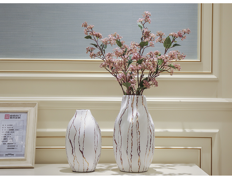 Jingdezhen ceramic vase decoration light key-2 luxury the mock up room a flower arrangement sitting room porch European new Chinese style table vase