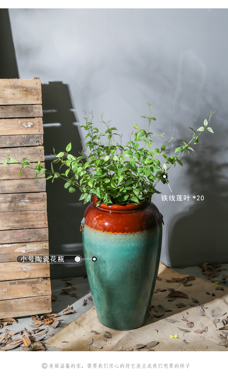 Jingdezhen ceramic simulation flowers furnishing articles club hotel in the sitting room of large vase flower of new Chinese style decoration