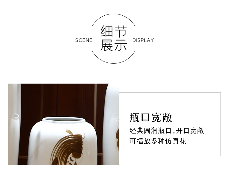 Jingdezhen ceramic simulation of large vase dried flowers of dry flower decoration in the sitting room porch decoration of the new Chinese style furnishing articles
