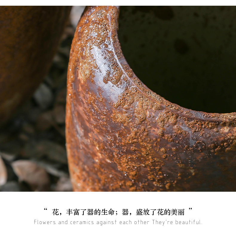 Jingdezhen coarse pottery pottery flower tea house sitting room landing restoring ancient ways between example decorative porcelain vases, earthenware furnishing articles