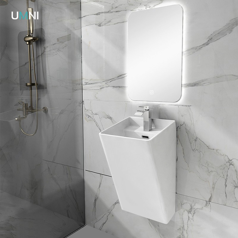 Small apartment type wash basin ceramic wall hanging washbasin mini narrow washbasin home balcony integrated wall hanging basin