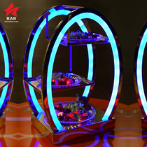 Egg-shaped fruit plate bar stainless steel luminous three-layer fruit plate creative LED fruit plate free fruit plate free customization
