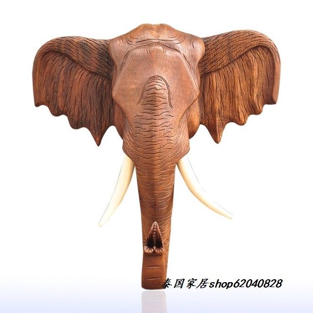 Thai style home hotel decoration wall elephant head pendant Southeast Asian restaurant hall decoration wall decoration