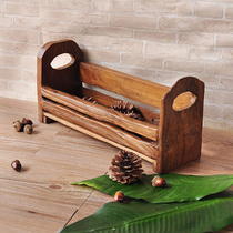 Thai crafts home kitchen supplies solid wood seasoning basket wine bottle rack multi-function rack Southeast Asia ornaments