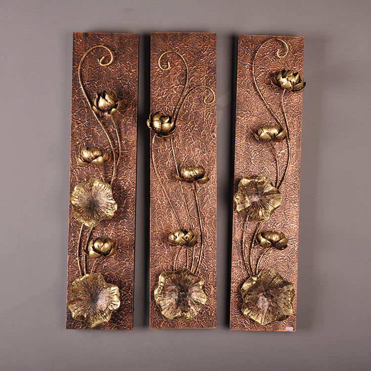 Southeast Asia Modern Chinese Iron Art Creative Decoration Wall Decoration Wall Decoration Three-piece Wall Sticker Background Wall Decoration