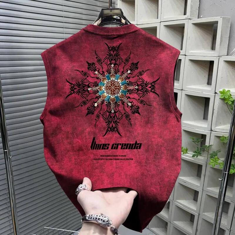 Guangzhou Thirteen Lines High-End Export Men's Fashion Brand Sleeveless Vest, Stylish Casual Versatile Sleeveless Top