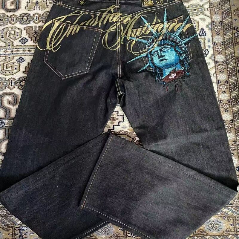 High-Quality Export Goods from the Counter: American-Style Unique Washed and Distressed Jeans for Men, Trendy Brand, Loose Straight-Leg Casual Pants High-Quality Export Goods from the Counter: American-Style Unique Washed and Distressed Jeans for Men, Trendy Brand, Loose Straight-Leg Casual Pants
