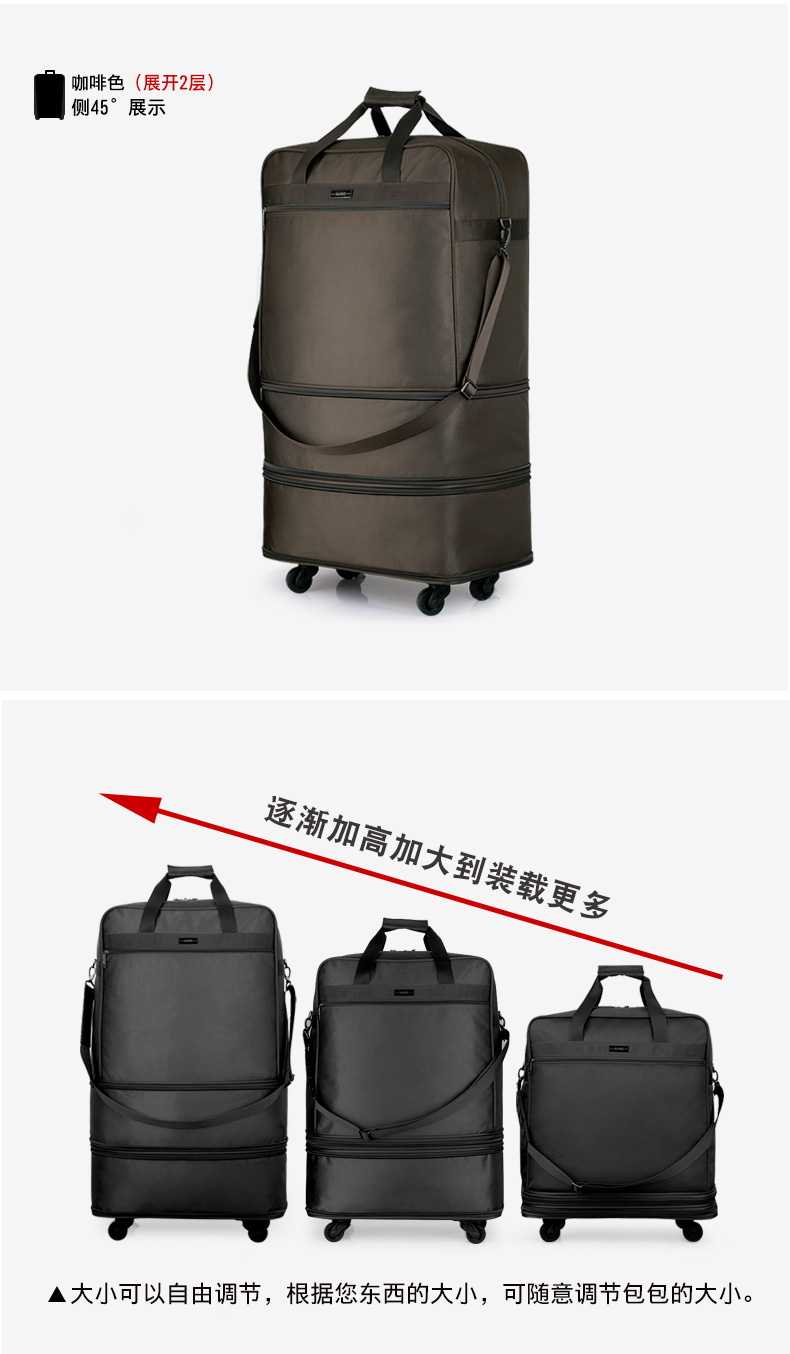 Hanke 158 hãng hàng không túi phổ bánh xe ở nước ngoài máy bay túi du lịch di chuyển công suất lớn hành lý có thể được gấp lại túi du lịch lv
