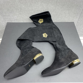 Pointed toe low heel comfortable and warm simple suede women's boots