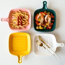 Ceramic baking tray household oven microwave oven special baked Rice Bowl ins Western tableware plate breakfast plate