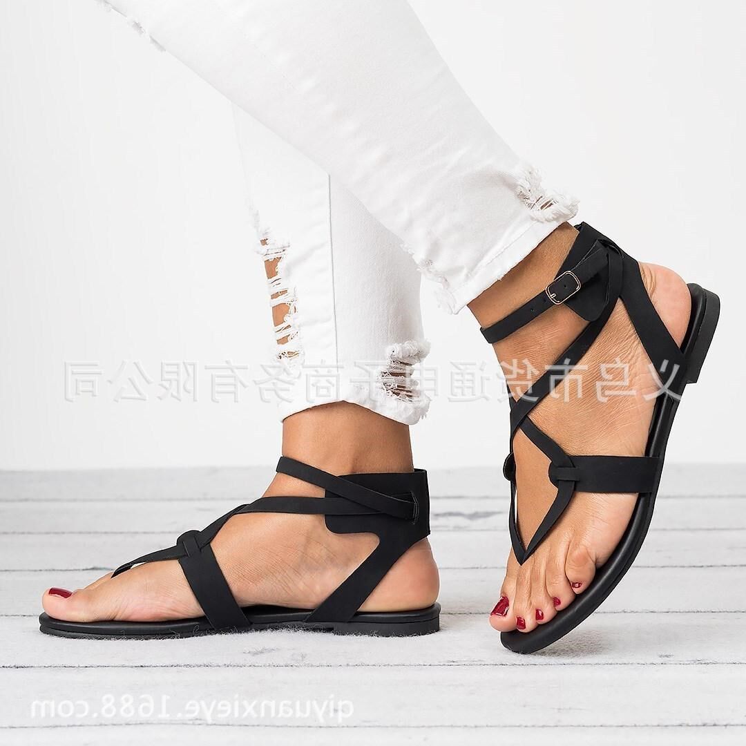 42 42 43 large size flat bottom female sandals Big yards flat sandals women саоса