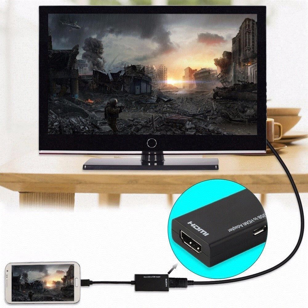 Display Port Micro USB To HDMI Adapter Cable Converter Black