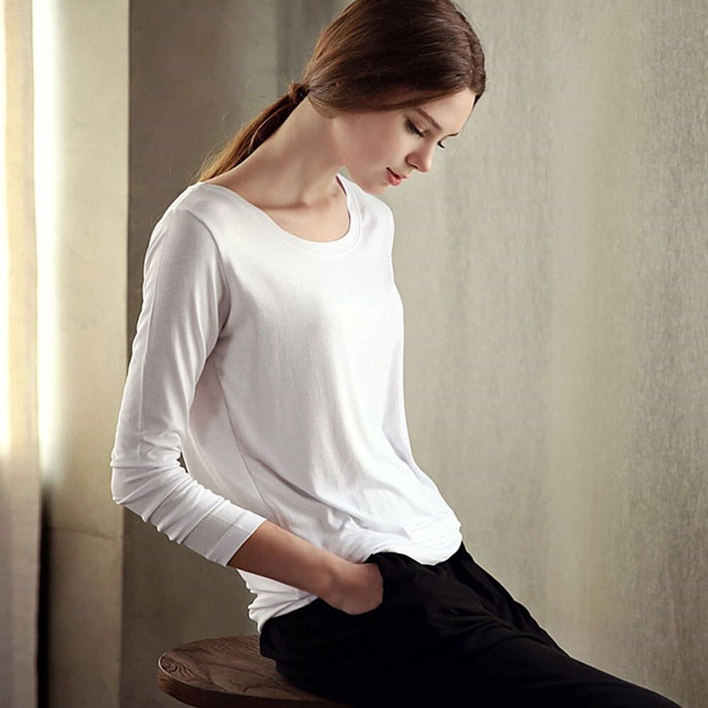 Long sleeve Basic Shirt Women Cotton Tee shirts