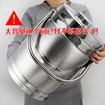Multi-person stainless steel household large insulation barrel lifting pot lunch box 8 10 liters lifting pot extra large capacity rice bucket