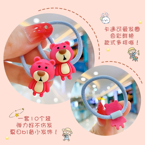 Мультяшная детская безвредная маленькая милая резинка для волос, аксессуар для волос, не повреждает волосы
