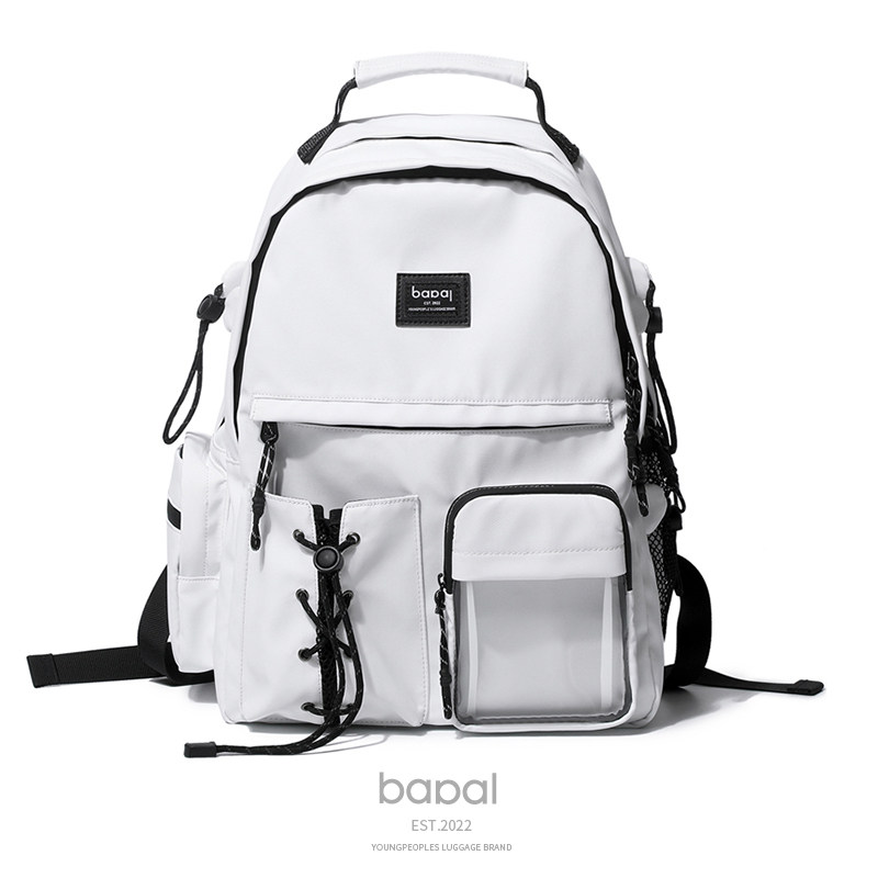BAPAL Double Shoulder Bag Female College Student Brief Design Sensation Small Crowdbag Men's Chains Tide Cool High School Student Travel to Shoulder Bag