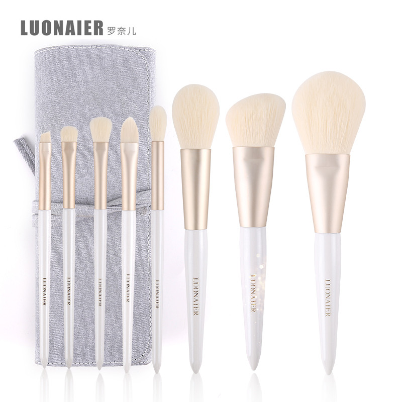 Ronay pediatrics 8 Makeup Brush Cover Brushed Canton Beginner scholar portable with full set of makeup tools Soft Mao Affordable Delivery Bag