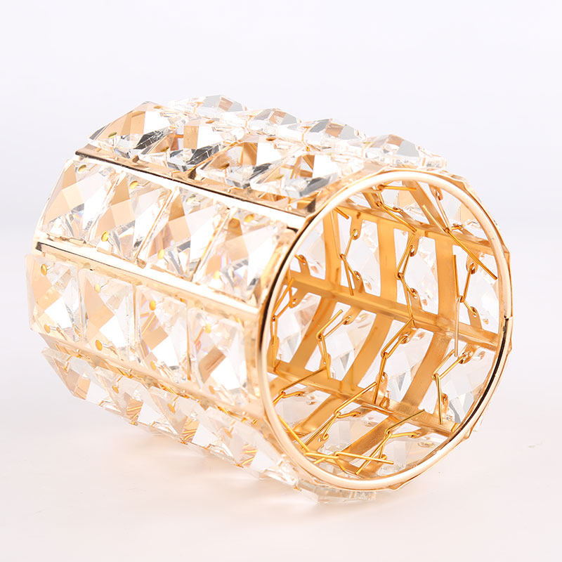 Ronel shining diamond brush barrel brush tube makeup brush storage cosmetics makeup tools Brush bag Metal gold and silver