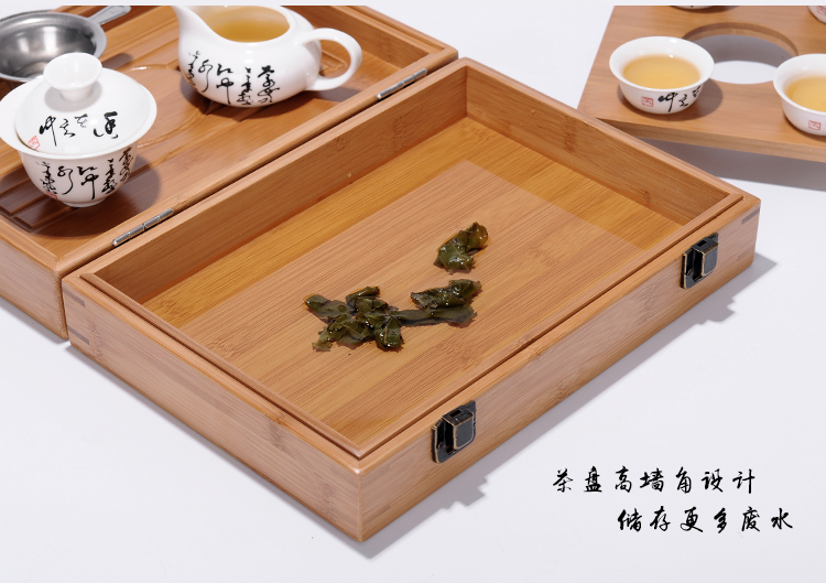 Portable folding boxes travel kung fu tea set is suing the car travel office hotel bamboo tea tray