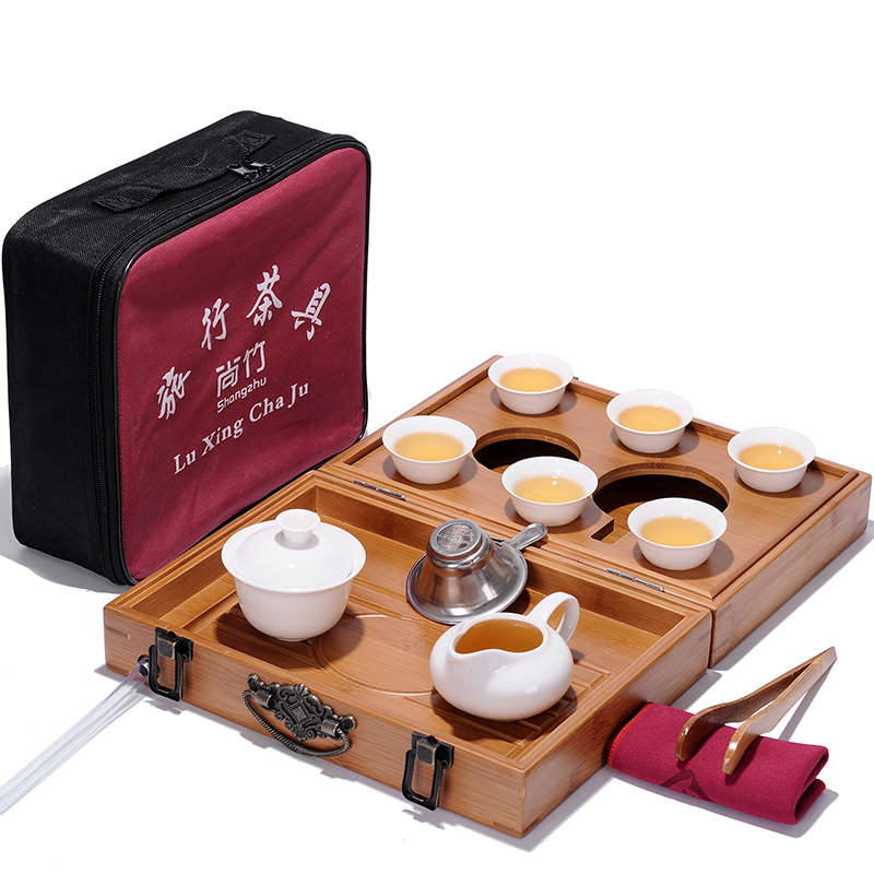 Portable folding boxes travel kung fu tea set is suing the car travel office hotel bamboo tea tray